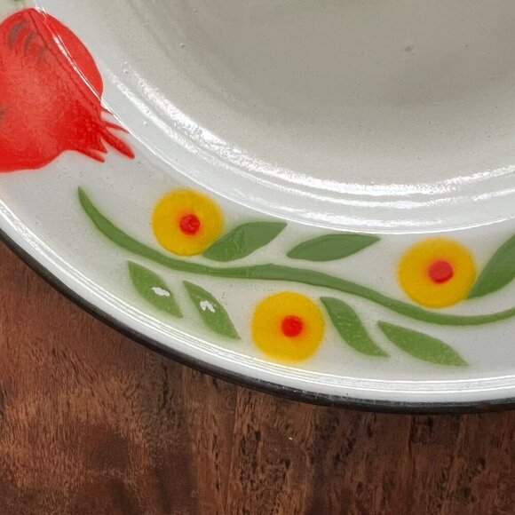 Vintage Enamel Turkey Design Serving Platter 17.5 Inch - Picture 4 of 7